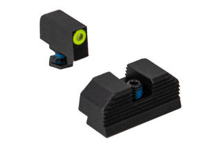 Night Fision Costa Ludus GLOCK 17 Night Sight Set features a tritium bar rear and yellow ring front sight